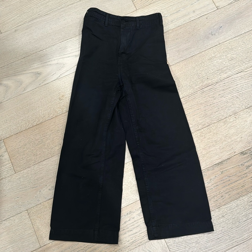 Black canvas jeans free people wide leg high waist 24